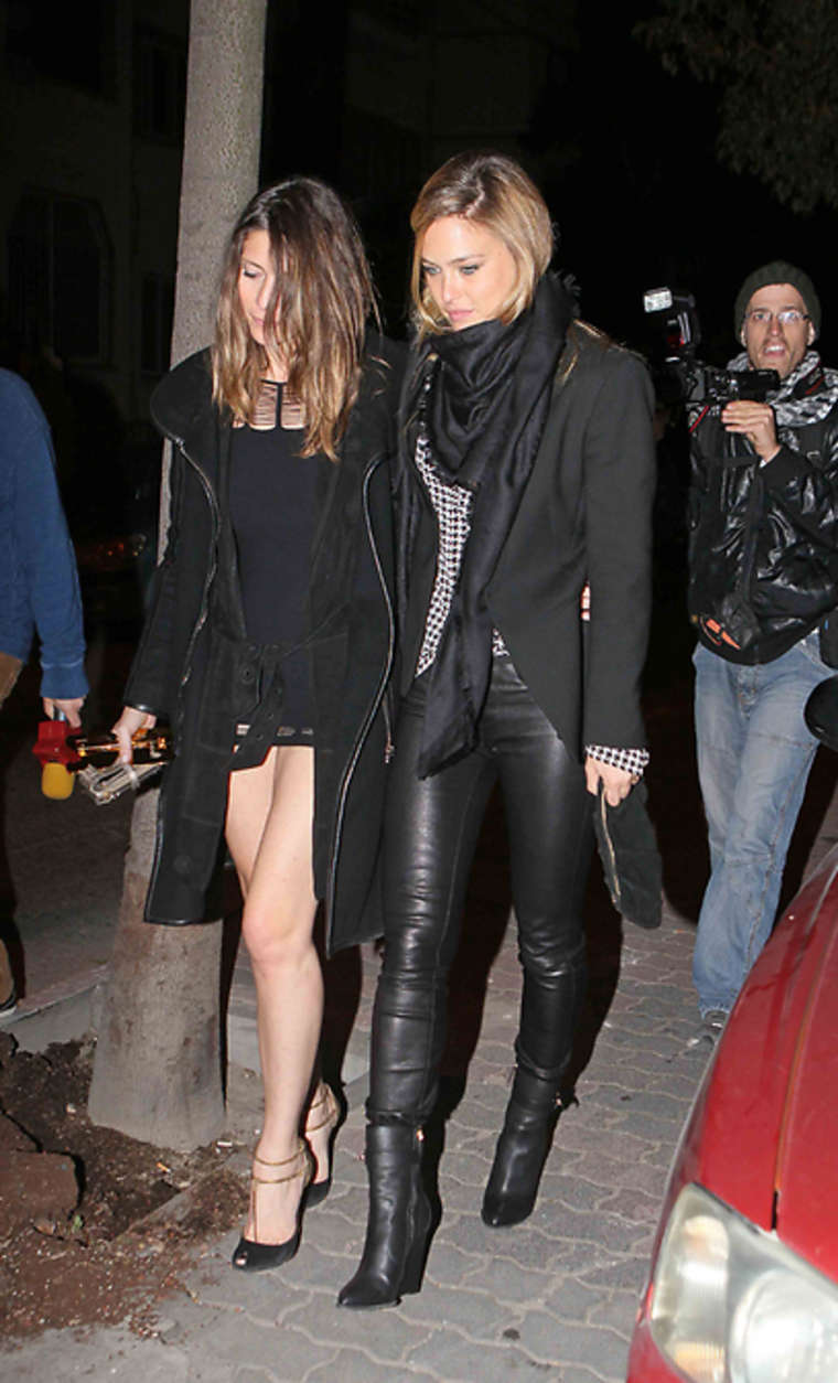Bar Refaeli - Tight Leather Pants on New Year's eve in Tel Aviv